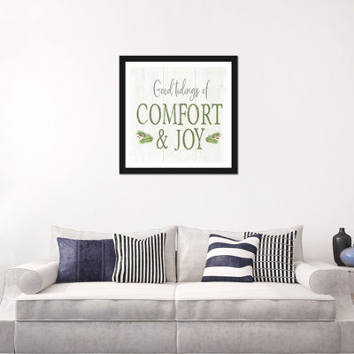 «Peaceful Christmas Square Comfort & Joy» par Tara Reed - impression d'art textuel
