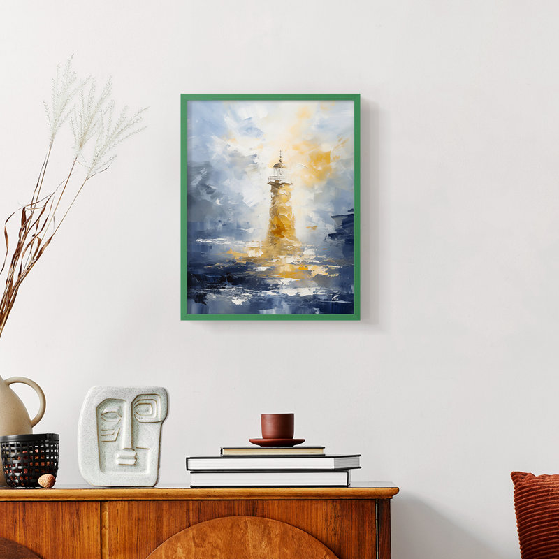 NAUTICAL Series DLIV  -Premium Framed Print -Ready to Hang - No Nails Required, Green, 11" H x 9" W