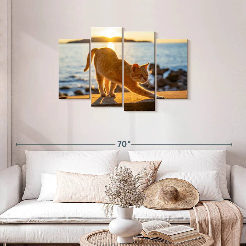 Brampt Yellow Cat, 27" H x 43" W