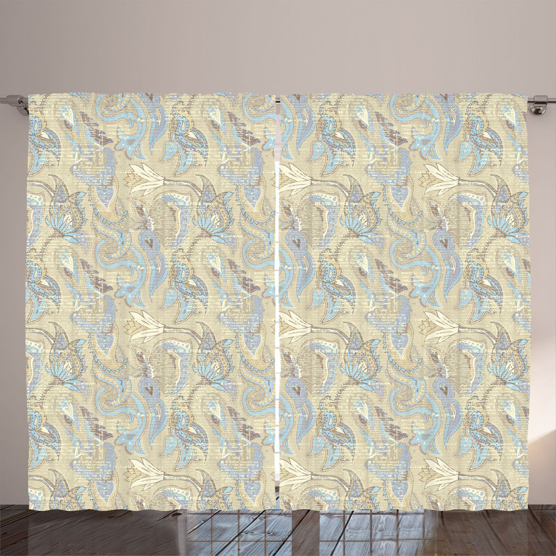 Polyester Semi Sheer Curtain Pair, 140cm W x 400cm L