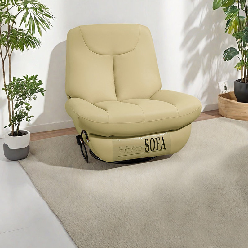 Ergonomic faux leather lounge chair, Beige