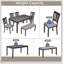 Ensemble de salle à manger 6 pièces rectangulaire en bois avec chaises rembourrées et banc, idéal pour les maisons modernes et polyvalentes