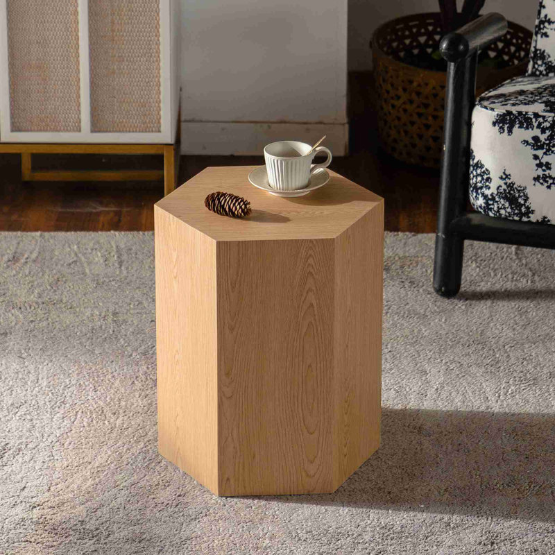 Table de bout hexagonale moderne, Naturel