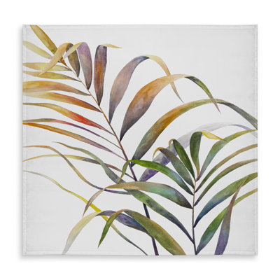 Watercolor Tropical Palm Leaves Tablecloth | Exotic Home Decor