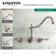 Robinet de baignoire romaine à 3 poignées et 3 poignées Kingston Kingston-33092080