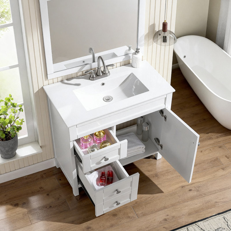 Meuble-lavabo simple 30 po avec lavabo en céramique