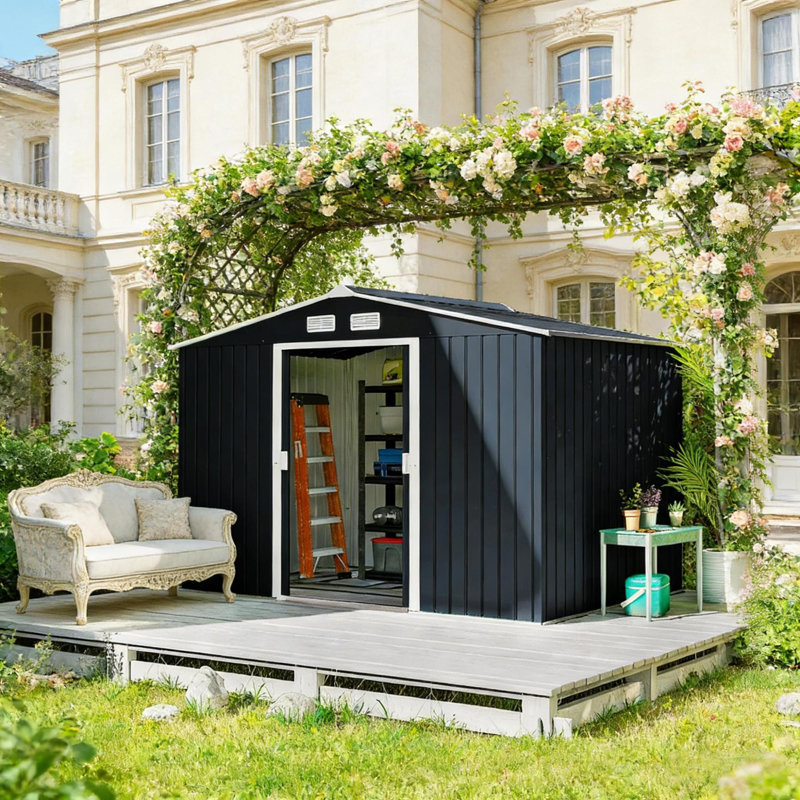 Remises de rangement en acier durable, conception spacieuse pour une utilisation extérieure