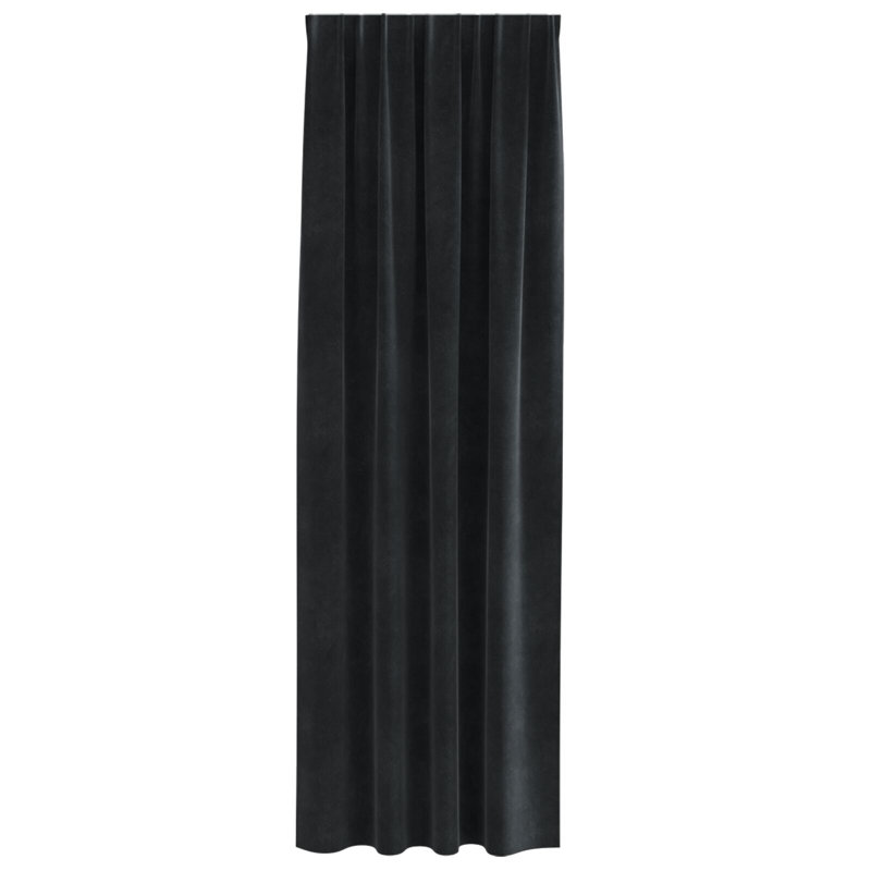 Curtains Polyester 140Cm Sound-Absorbing, 140cm Width x 225cm Drop, Black