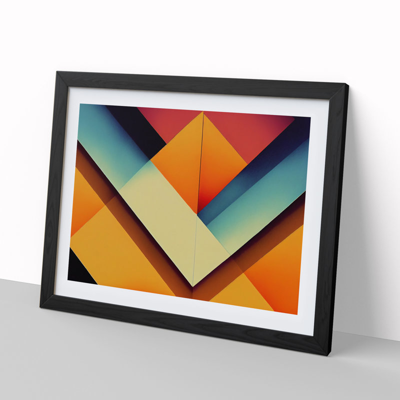 XH1022-8657X Superior Abstract Art - Single Picture Frame Print, Black, 46cm H x 64cm W x 2cm D