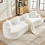 Causeuse courbée, petit canapé en chenille avec 3 coussins, canapé profond pour appartement, salon, aucun assemblage requis-237808160