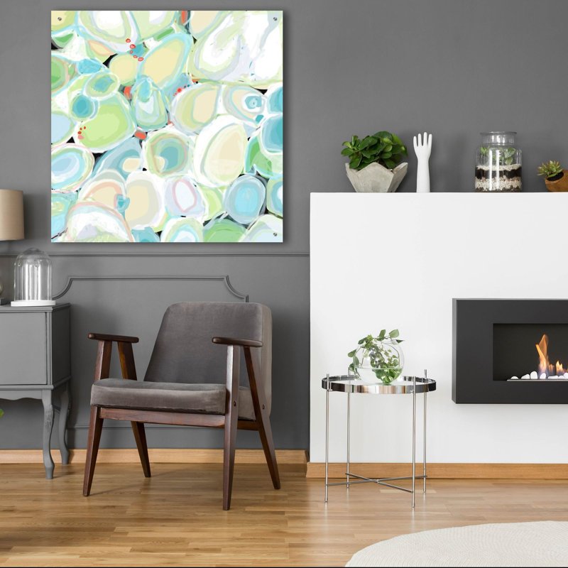 'Mint Cocktail' by Jan Weiss Acrylic Glass Wall Art, 36" H x 36" W x 0.2" D
