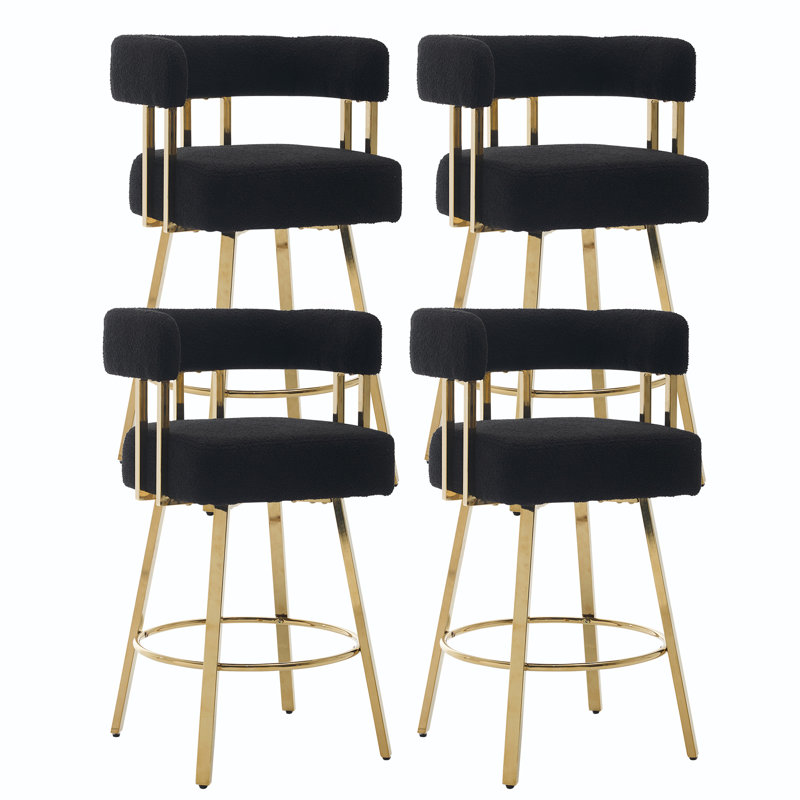 Tabourets de bar modernes rembourrés (ensemble de 4), Noir