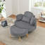 Fauteuils d'appoint en velours côtelé avec repose-pieds-911091811