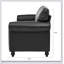 Élégant fauteuil à une place avec coussin amovible et conception élégante à accoudoirs roulés pour une assise confortable-656004384