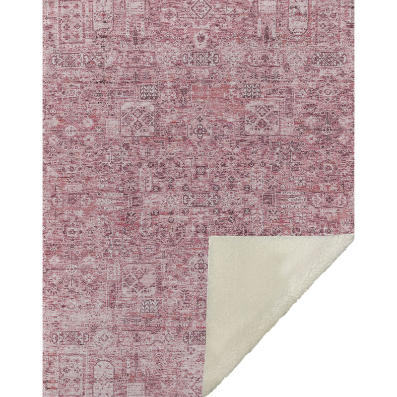 Jeté à panneau Addison Sherpa ASB611, Rose