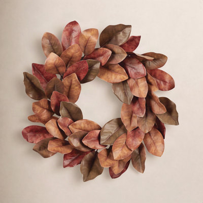 Fall Magnolia Leaf Wreath 24"D