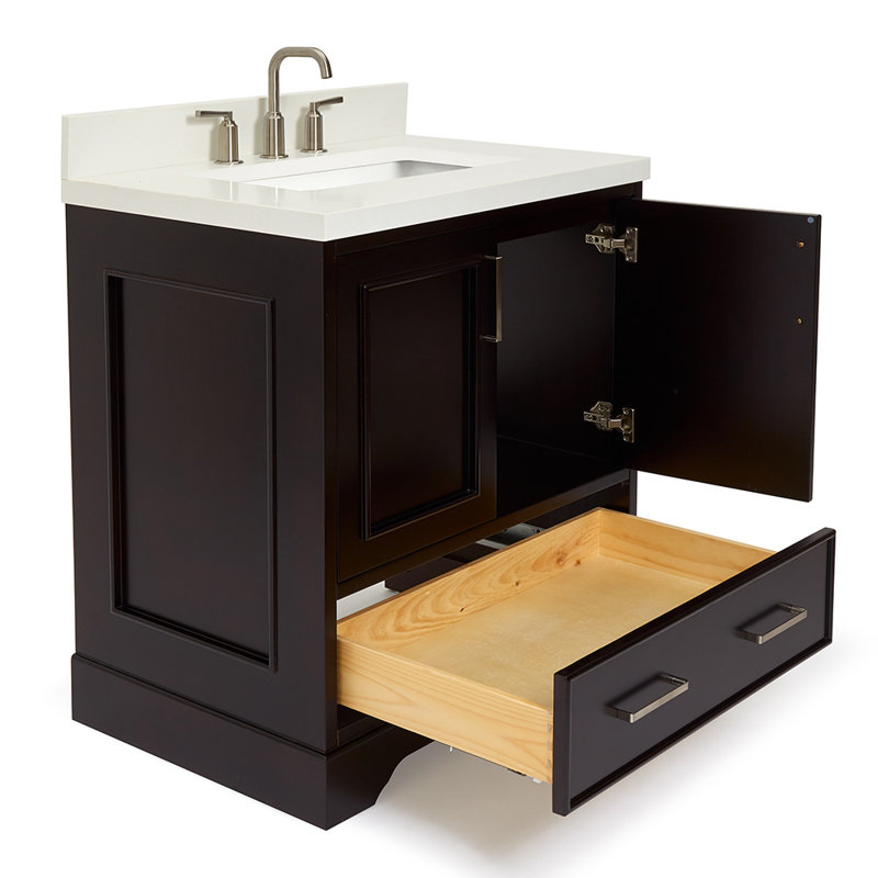 Meuble-lavabo simple avec plateau Abshire 31, Espresso