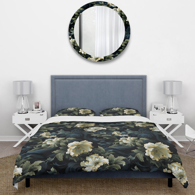Ensemble de housse de couette Victorian Stealth Flowers, Housse de couette pour très grand lit et 2 très