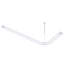 Tringle à rideau de douche en aluminium à double paroi en forme de L 72 po x l 31,7 po Utopia Alley avec 24 crochets de douche et support de plafond, fixation murale-105208334
