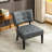 Blended Leather Tufted Accent Chair with Oversized Seating, Gray-1736688406