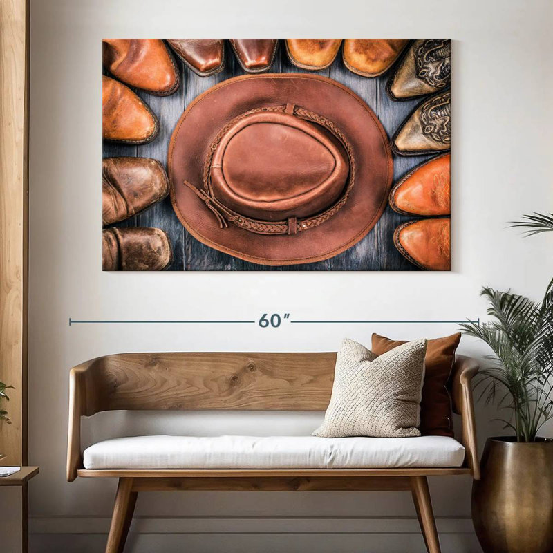 Lelar Cowboy Boots And Hat, 34" H x 51" W