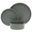Gibson Elite Echo Bay 12 Piece Porcelain Reactive Glaze (Service for 4) Ceramic Plates and Bowls Modern Stackable Dinnerware Set --113648247