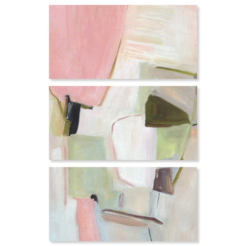«A Soft Collaps», grande reproduction sur toile 3 pièces par Art Remedy, galerie tendue, 48 x 24, Toile non encadrée