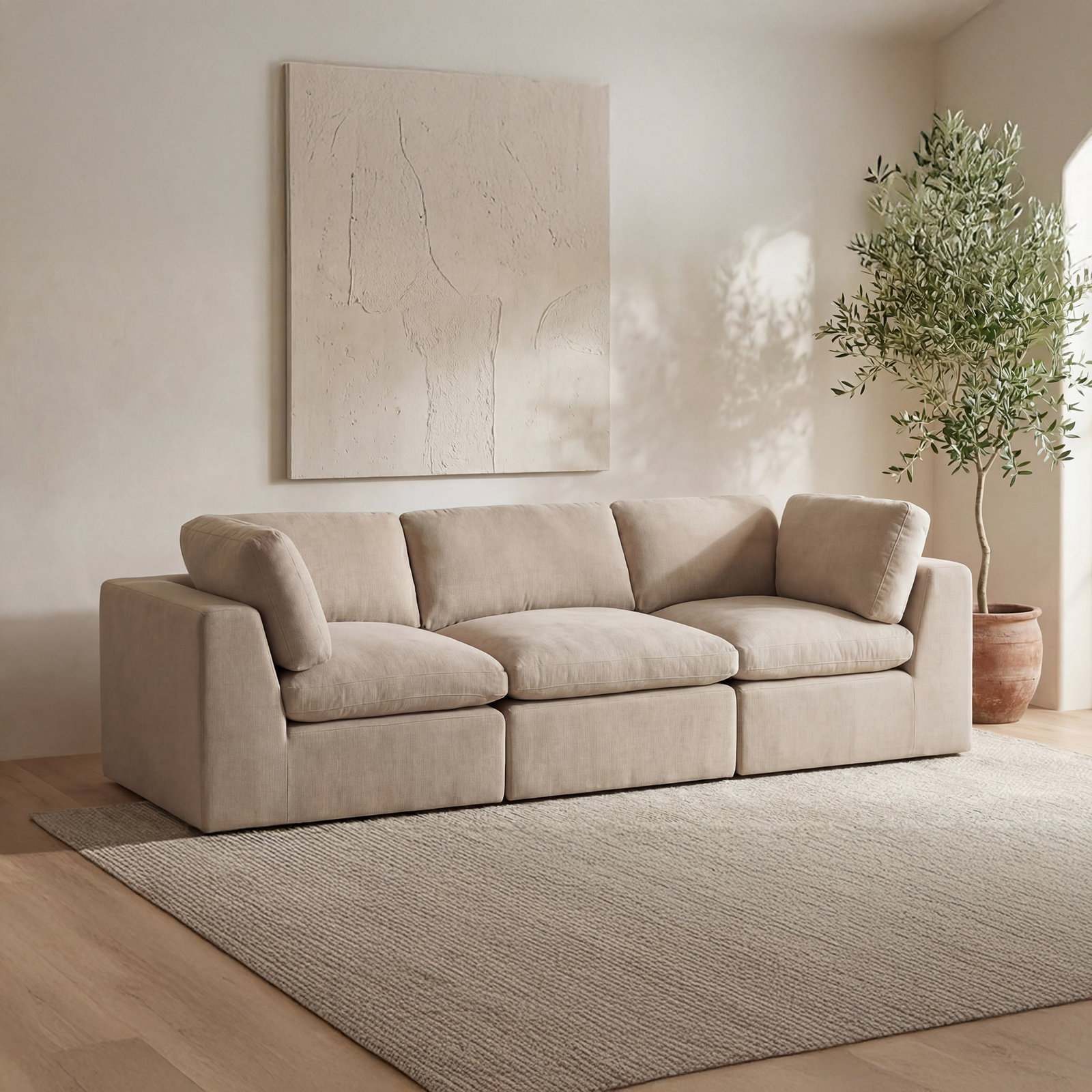 Calder 109" Modular Sofa, Beige