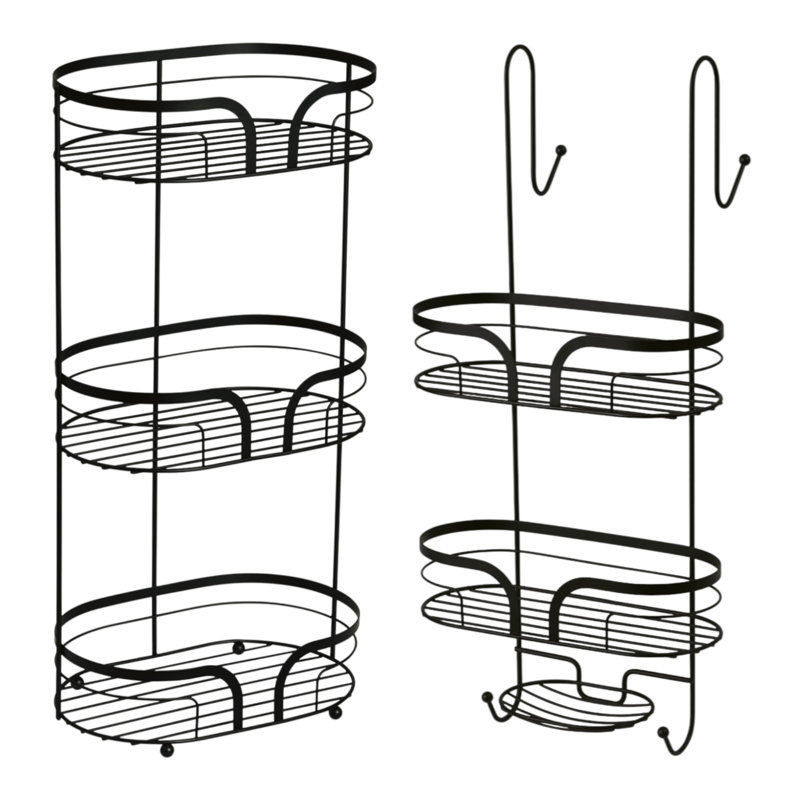 Dante Steel Freestanding Bathroom Shelves, Black