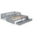 Daybed With Fence Guardrails And 2 Drawers, Split Into Independent Floor Bed & Daybed-1035858414