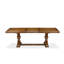 L'ensemble de salle à manger 5 pièces se compose d'une table en bois et de 4 chaises rembourrées en tissu de lin brun clair avec dossier rembourré - finition noyer antique.-1491523038-1491523010-1496168059