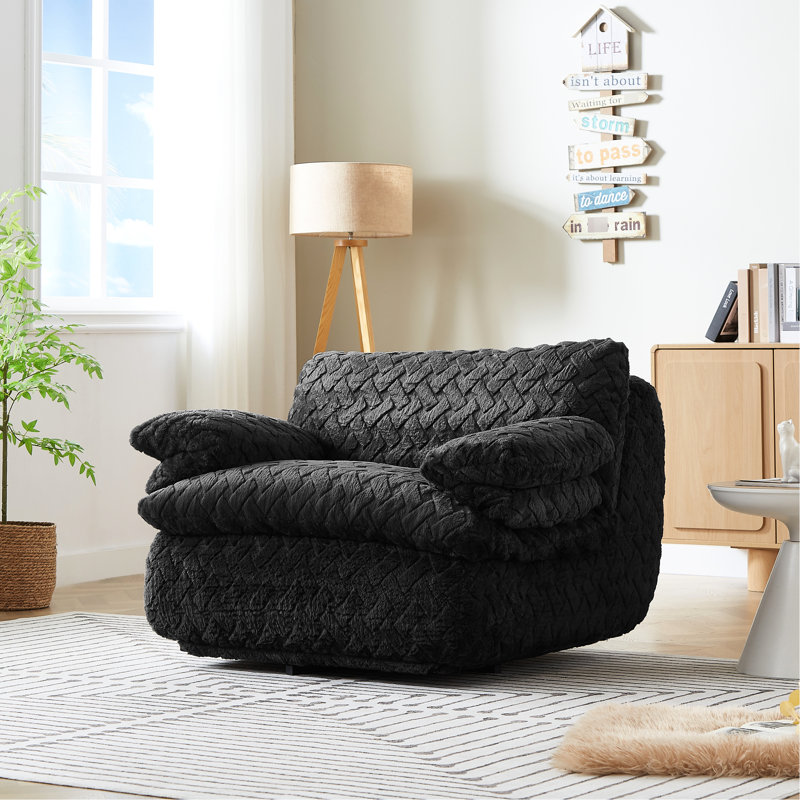 Fauteuil ergonomique, pivotant, paresseux, velours côtelé de haute qualité, compression complète, lecture, activités de détente