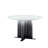 Round White Marble Pattern MDF Dining Table, Black & White Gradient Legs With Cross Base, Compact 2-4 Person Kitchen Table For Small Spaces Home Modern Dining Room Furniture-1088704368