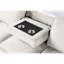 Canapé modulaire beige moderne avec rangement, table rabattable, 2 porte-gobelets, 2 ports USB et canapé-lit réversible