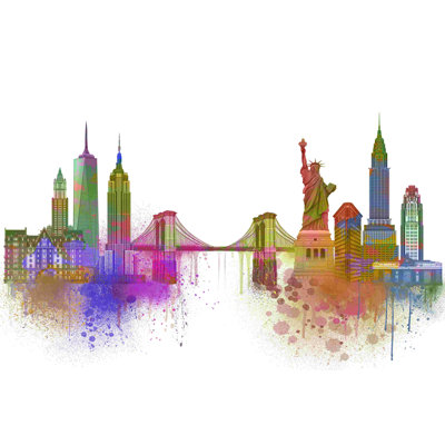 New York Skyline arc-en-ciel lumineux