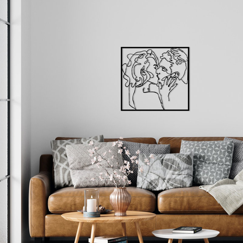 Stylish Decorative Metal Wall Accessory, Black, 25.2 x 23.6 inches | 100% Metal, Thickness: 0.05 inches | Ideal for Home Decor, Office Spaces, and Modern Interiors, Durable and Eye-Catching Design