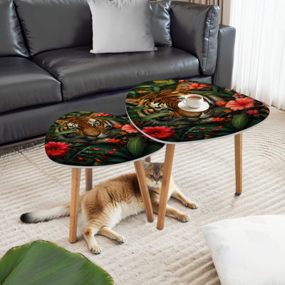 Ensemble de 2 tables basses gigognes Triangle