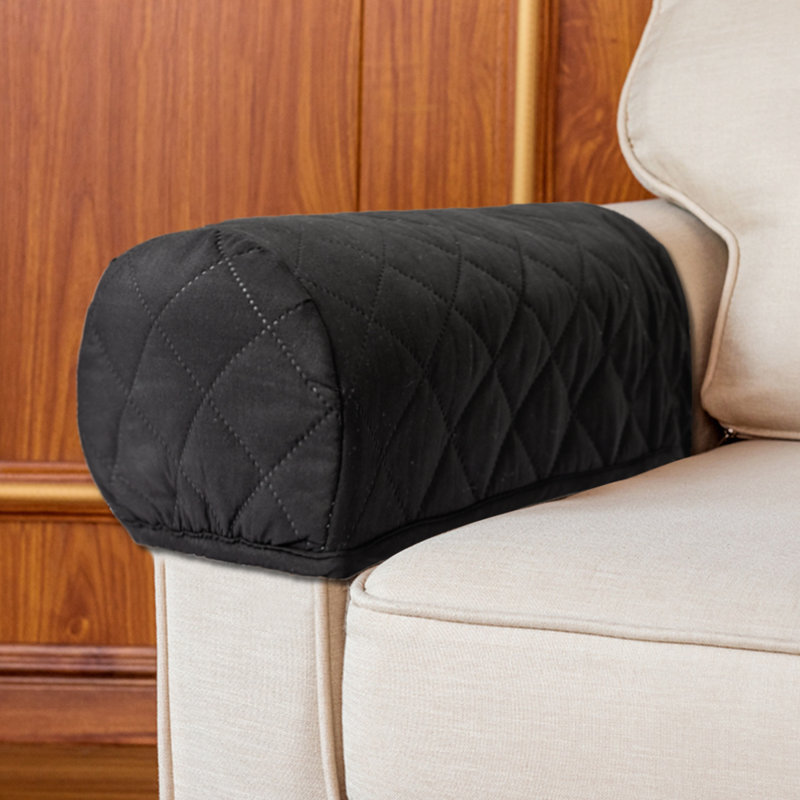 Polyester Box Cushion Armchair Slipcover, Black 100% Polyester