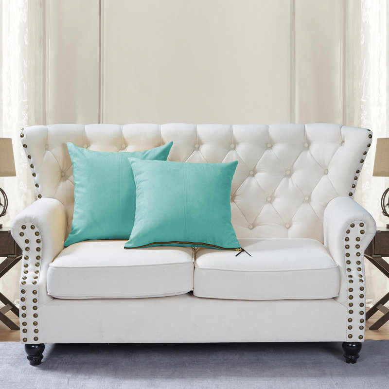 Housse de coussin carré, Bleu baltique