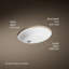 Caxton® Ceramic Oval Undermount Bathroom Sink-475856148