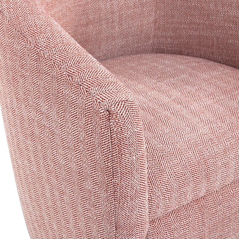 Fauteuil demi-tonneau pivotant au henné Lainey, Rouge