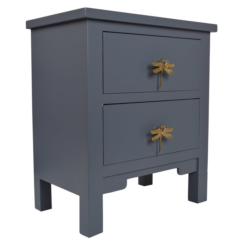 Drews 48cm W Bedside Table, Grey