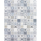 Akkar Geometric Blue/Cream/Gray Area Rug