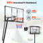 Système de panier de basketball extérieur réglable de 48 pouces à hauteur réglable de 4,9 à 10 pi, base portative avec roues et poids, parfait pour jouer dans la cour ou au bord de la piscine