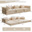 Canapé à compression en tissu chenille, canapé modulaire 3 places Boneless, canapé-lit à plancher convertible-924202423
