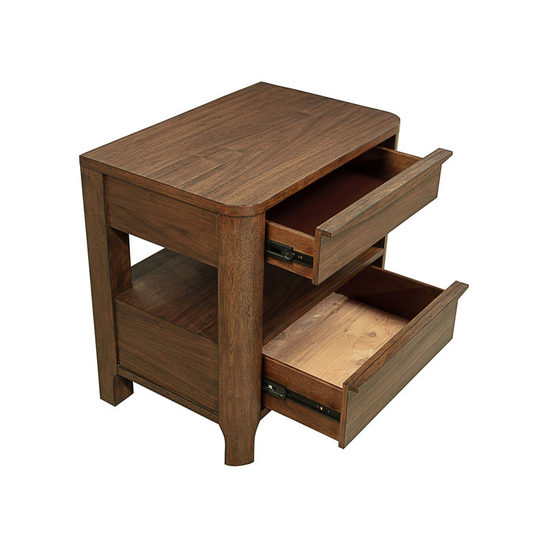 Table de chevet 2 tiroirs avec doublure en cèdre
