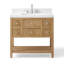Meuble-lavabo simple en bois massif Capri avec comptoir en quartz blanc Thassos 2 po-70715098-96881984