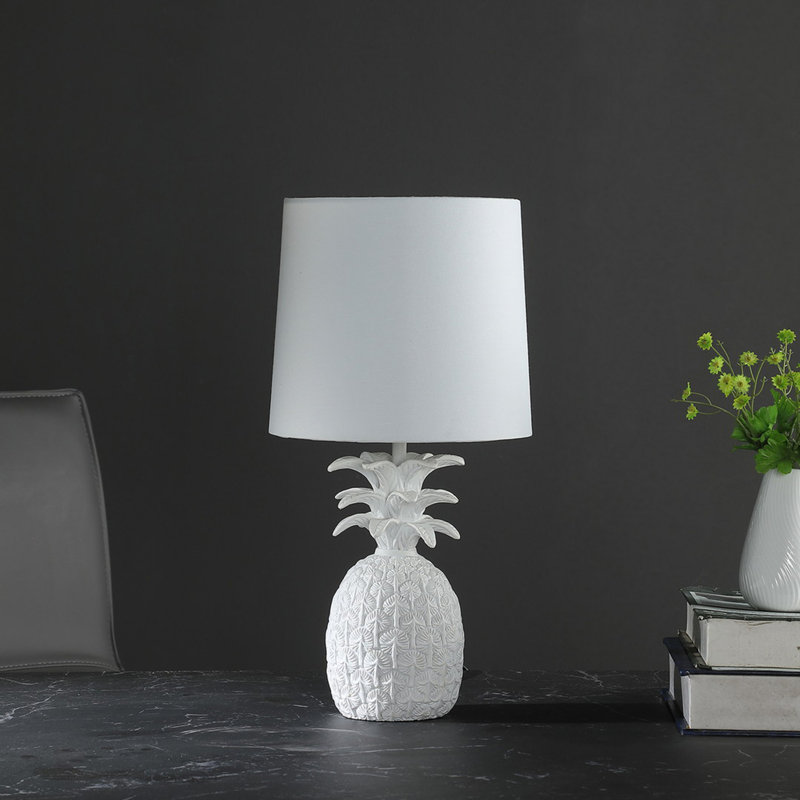 Lampe de table laiton ananas, Blanc