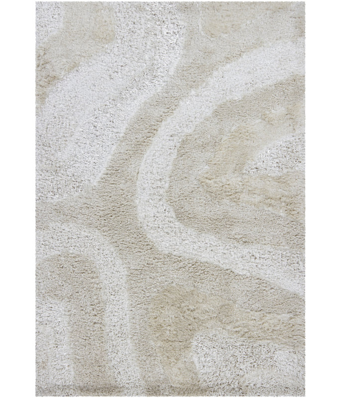 Areva Shag Light Beige Area Rug, Rectangle 7'9" x 10'6"