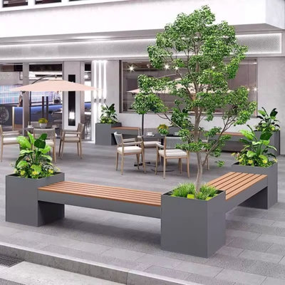 Metal Bench with Planter by Ebern Designs